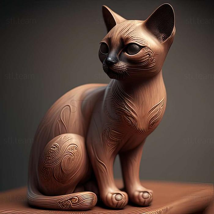 3D model Tonkinese cat (STL)